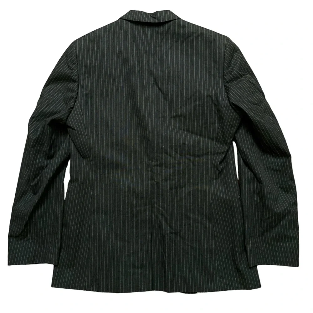 Banana Republic Blazer Jacket Mens Size 40R Sports Coat Cotton Gray Striped